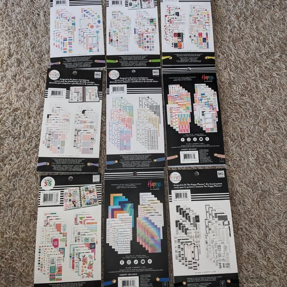 The Happy Planner Sticker Books - Set of 9 (New & Used)